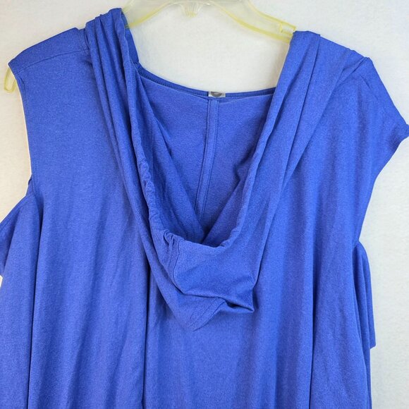 Avenue Plus Size 26/28 Cold Shoulder Hoodie Blue Front Pocket Streetwear New - Picture 6 of 8